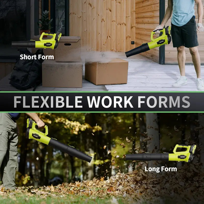 21V Cordless Leaf Blower with 2x 2.0Ah Batteries, Lightweight Power Blower for Lawn Care