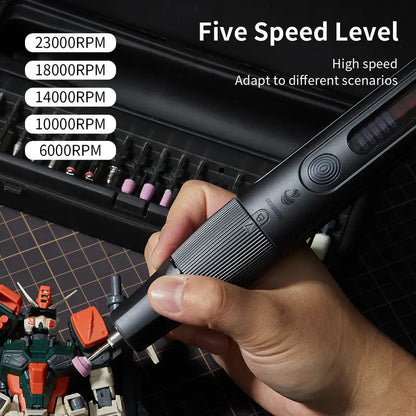 8V Cordless Rotary Tool Kit, 5-Speed 23000RPM Power Carver with 2.0Ah Battery & 56 Accessories for DIY