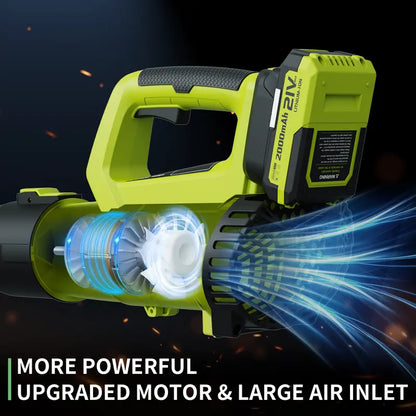21V Cordless Leaf Blower with 2x 2.0Ah Batteries, Lightweight Power Blower for Lawn Care