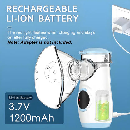 Portable Mesh Nebulizer, Quiet & Rechargeable, LED Display, for Home & Travel